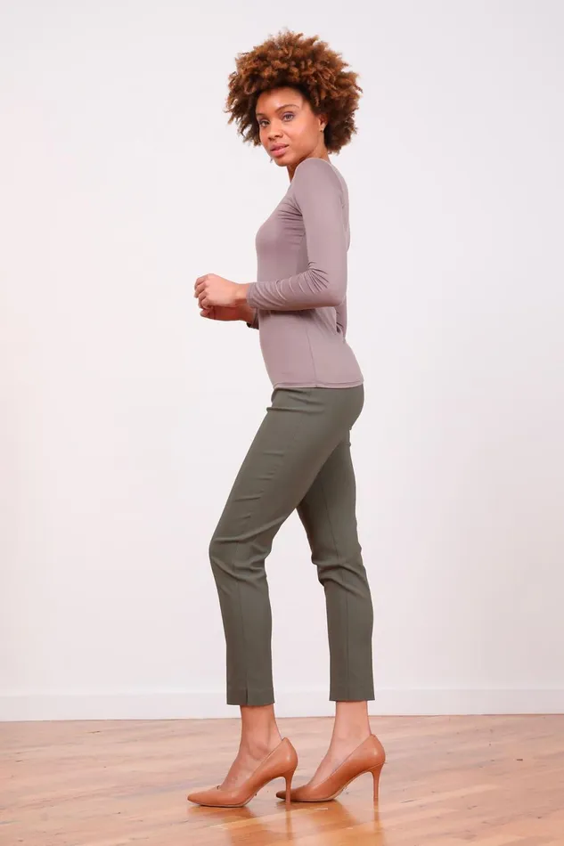 Avenue Montaigne PARS Signature Olive Green Women Pants Avenue Montaigne PARS Signature Olive Green Women Pants
