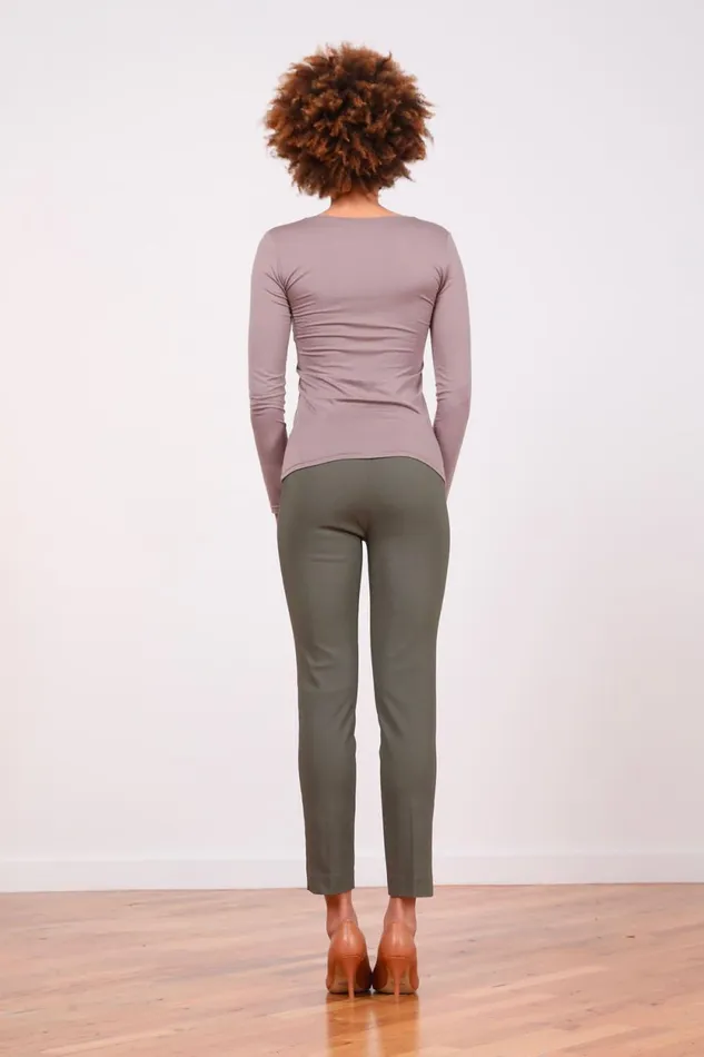 Avenue Montaigne PARS Signature Olive Green Women Pants Avenue Montaigne PARS Signature Olive Green Women Pants