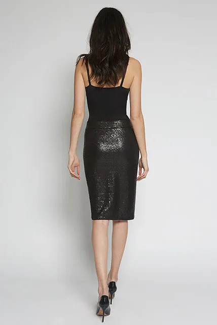 Avenue Montaigne PULL ON SKIRT Sequins Black Women Skirts Avenue Montaigne PULL ON SKIRT Sequins Black Women Skirts