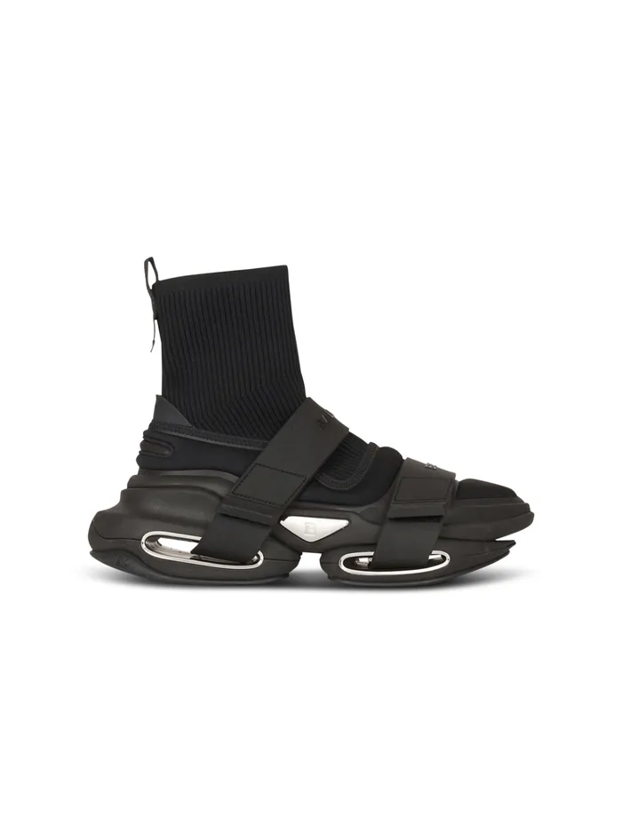 BBold Hightop Sneakers With Straps Black Men Balmain Sneakers