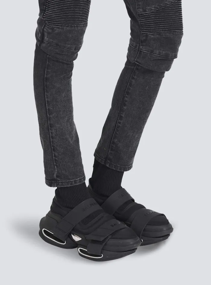 BBold Hightop Sneakers With Straps Black Men Balmain Sneakers