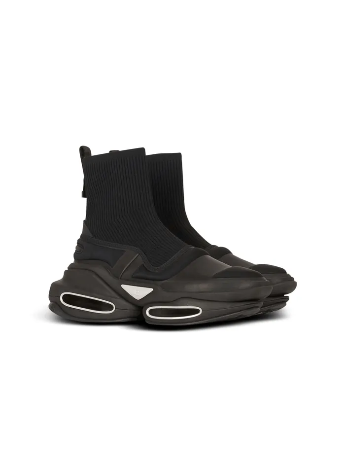 BBold Hightop Sneakers With Straps Black Men Balmain Sneakers