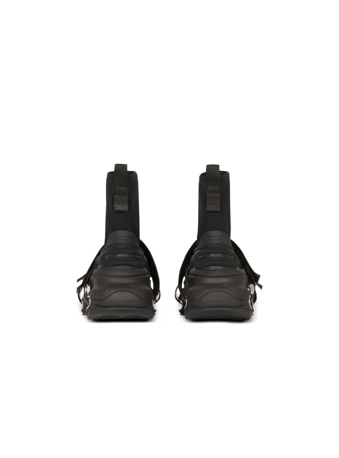 BBold Hightop Sneakers With Straps Black Men Balmain Sneakers