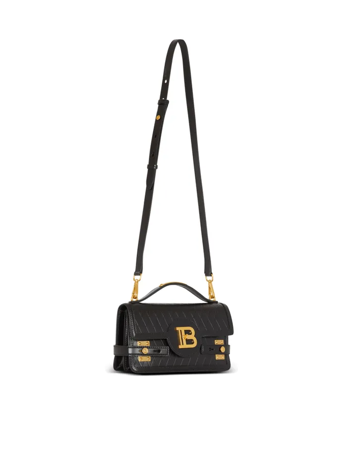 BBuzz Shoulder 24 Bag In Diamondembossed Calfskin Black Women Balmain Handbags