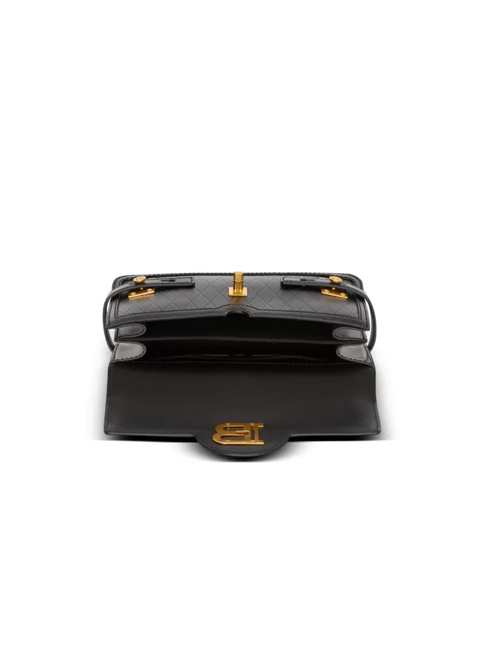 BBuzz Shoulder 24 Bag In Diamondembossed Calfskin Black Women Balmain Handbags
