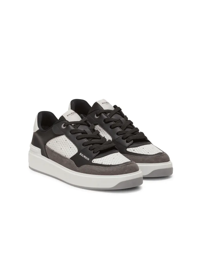 BCourt Flip Sneakers In Leather And Suede Black Men Balmain Sneakers