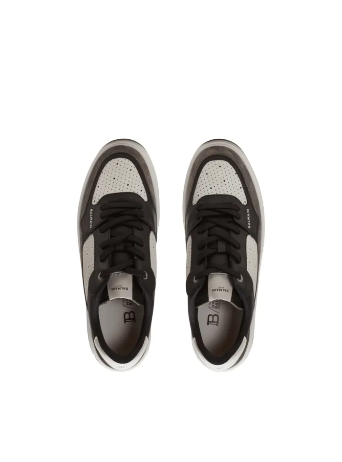 BCourt Flip Sneakers In Leather And Suede Black Men Balmain Sneakers