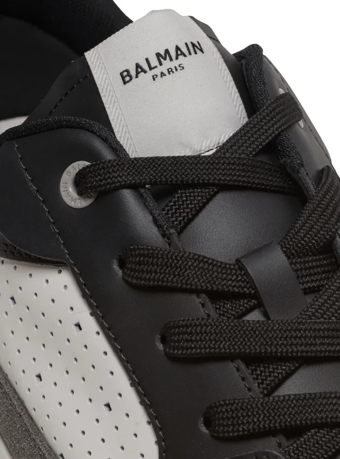 BCourt Flip Sneakers In Leather And Suede Black Men Balmain Sneakers