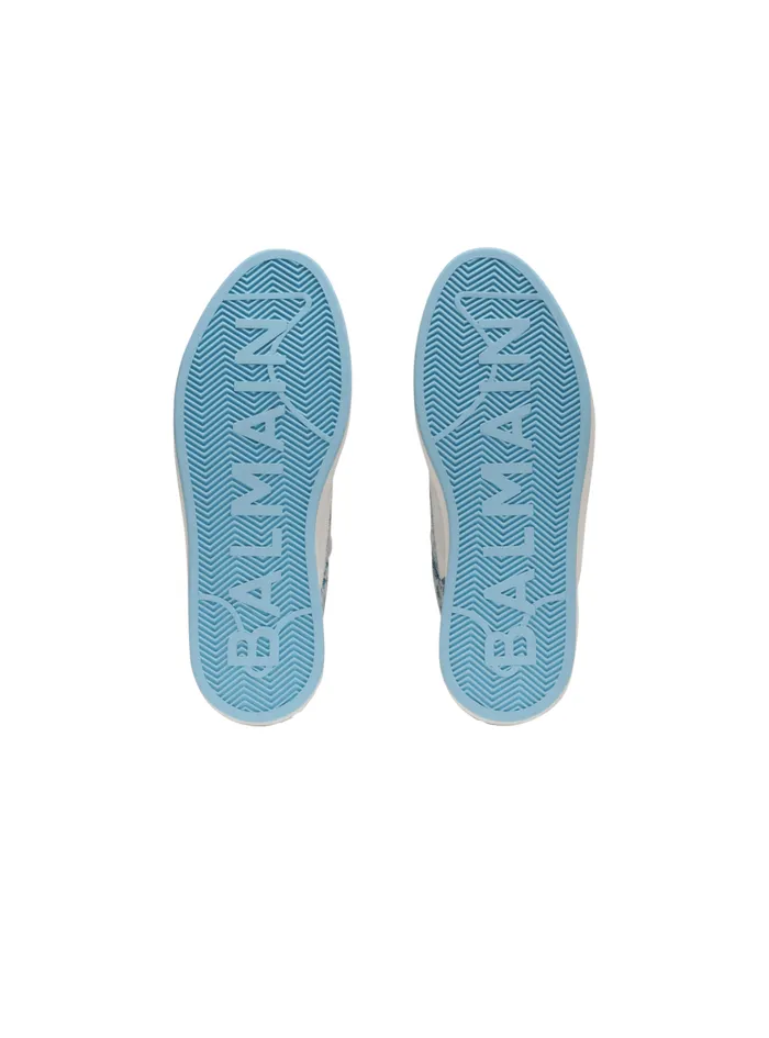 BCourt Flip Sneakers In Monogrammed Denim Navy Women Balmain Sneakers