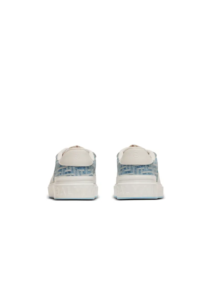 BCourt Flip Sneakers In Monogrammed Denim Navy Women Balmain Sneakers