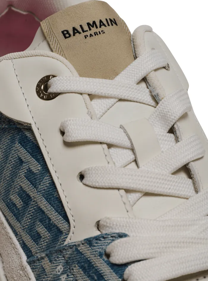 BCourt Flip Sneakers In Monogrammed Denim Navy Women Balmain Sneakers
