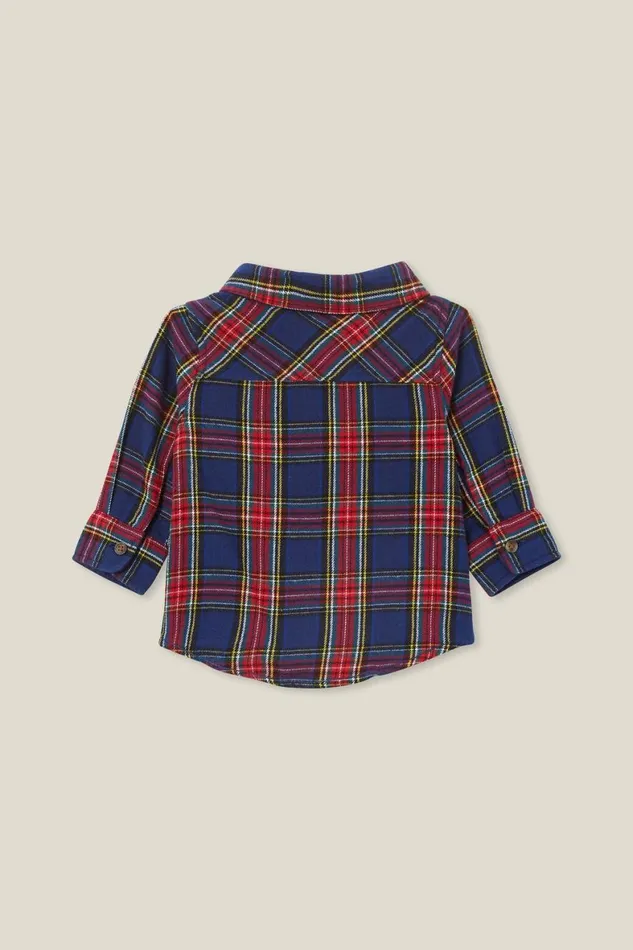 Baby Tops Jackets and Sweaters Cotton On Baby Rugged Shirt In The Navyheritage Red Plaid