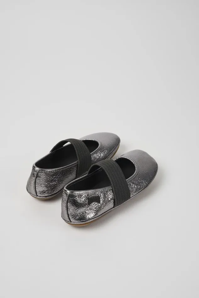 Ballerinas Kids Camper Right Metallic Grey Leather Ballerinas Ballerinas Kids Camper Right Metallic Grey Leather Ballerinas