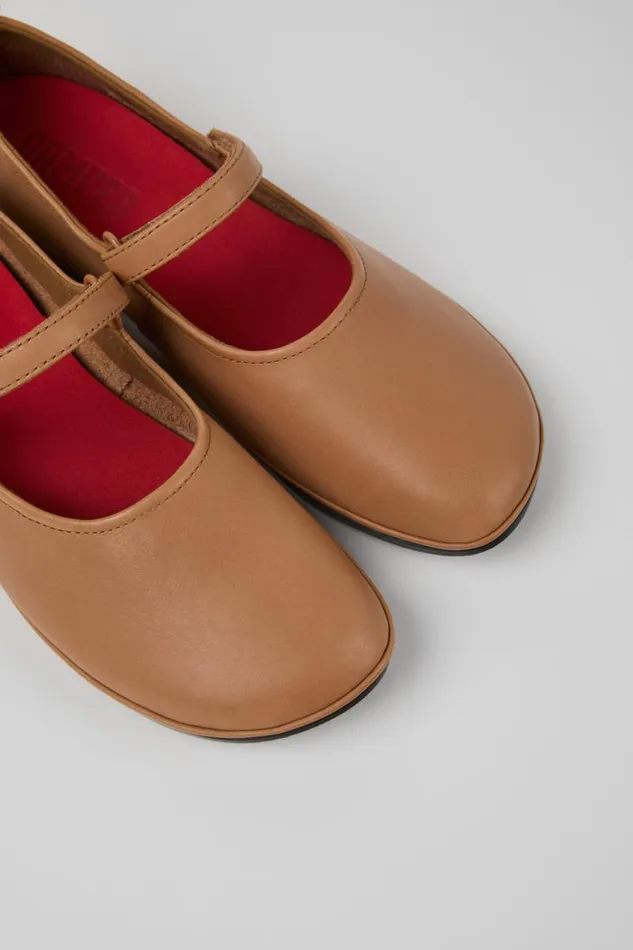 Ballerinas Women Camper Right Nude Leather Shoe