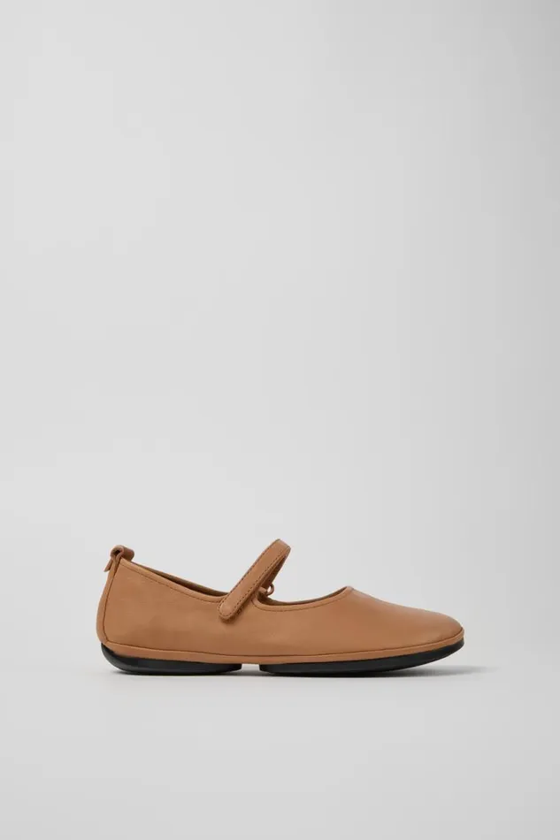 Ballerinas Women Camper Right Nude Leather Shoe Ballerinas Women Camper Right Nude Leather Shoe