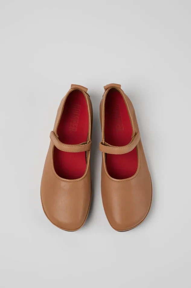 Ballerinas Women Camper Right Nude Leather Shoe Ballerinas Women Camper Right Nude Leather Shoe