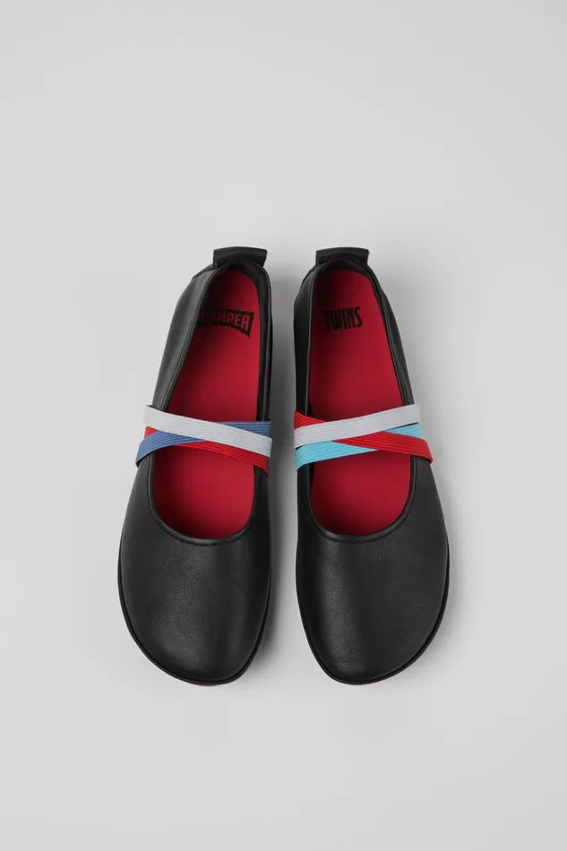 Ballerinas Women Camper Twins Black Leather Moccasins And Ballerinas Ballerinas Women Camper Twins Black Leather Moccasins And Ballerinas