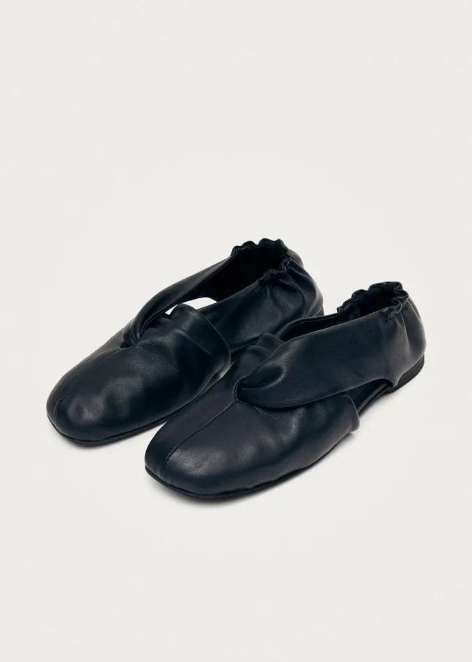 Ballet Flats Women ALOHAS Alaula Black Leather Ballet Flats