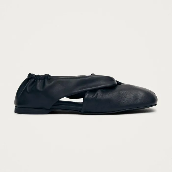 Ballet Flats Women ALOHAS Alaula Black Leather Ballet Flats