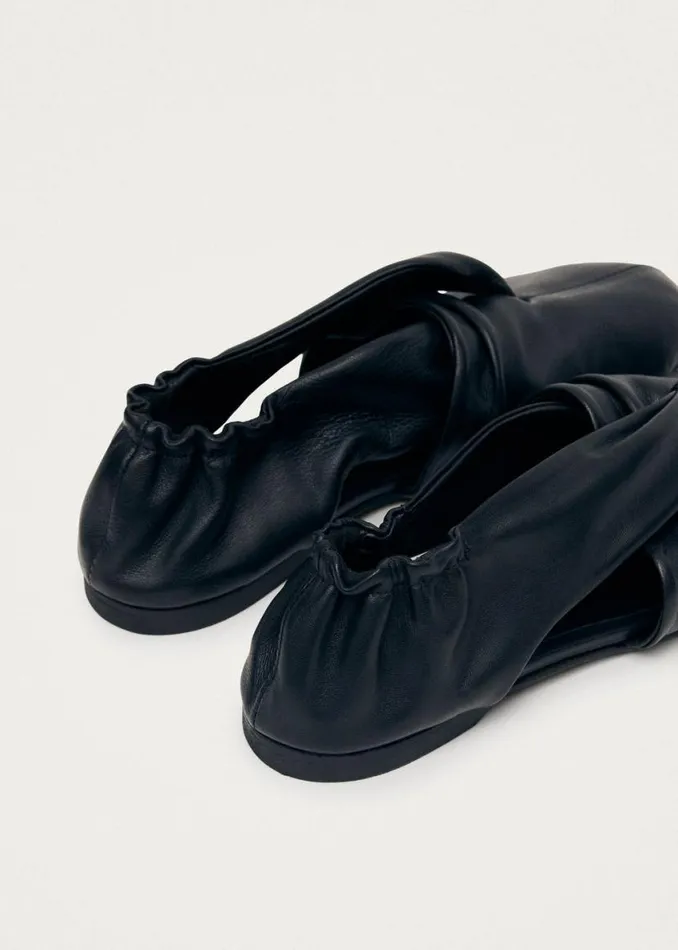 Ballet Flats Women ALOHAS Alaula Black Leather Ballet Flats