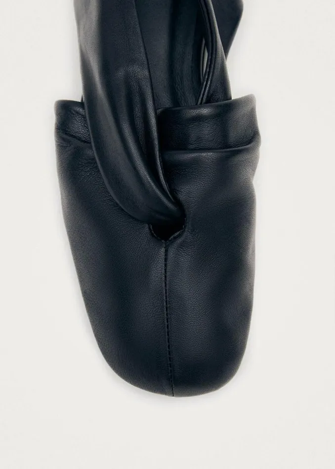 Ballet Flats Women ALOHAS Alaula Black Leather Ballet Flats