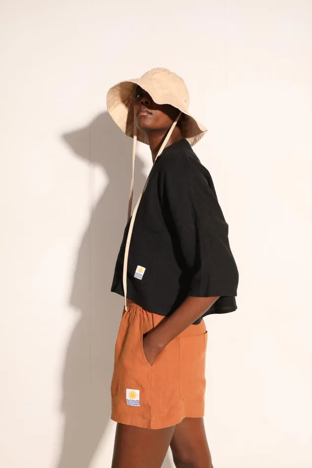 Basic Linen Shorts Chestnut WomensShop LF Markey Shorts