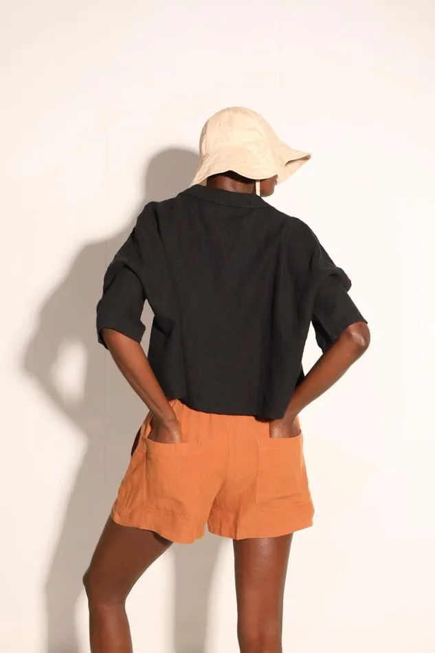 Basic Linen Shorts Chestnut WomensShop LF Markey Shorts