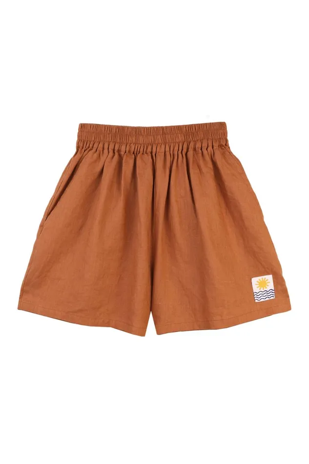 Basic Linen Shorts Chestnut WomensShop LF Markey Shorts