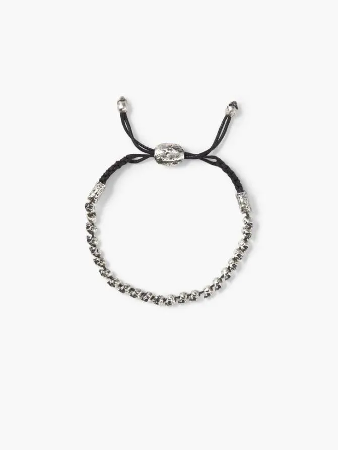 BEADED SILVER SKULL BRACELET Silver Accessories John Varvatos Jewelry BEADED SILVER SKULL BRACELET Silver Accessories John Varvatos Jewelry