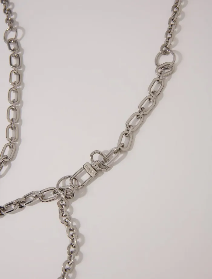 Belts Women Maje Clover Logo Chain Belt Silver Belts Women Maje Clover Logo Chain Belt Silver