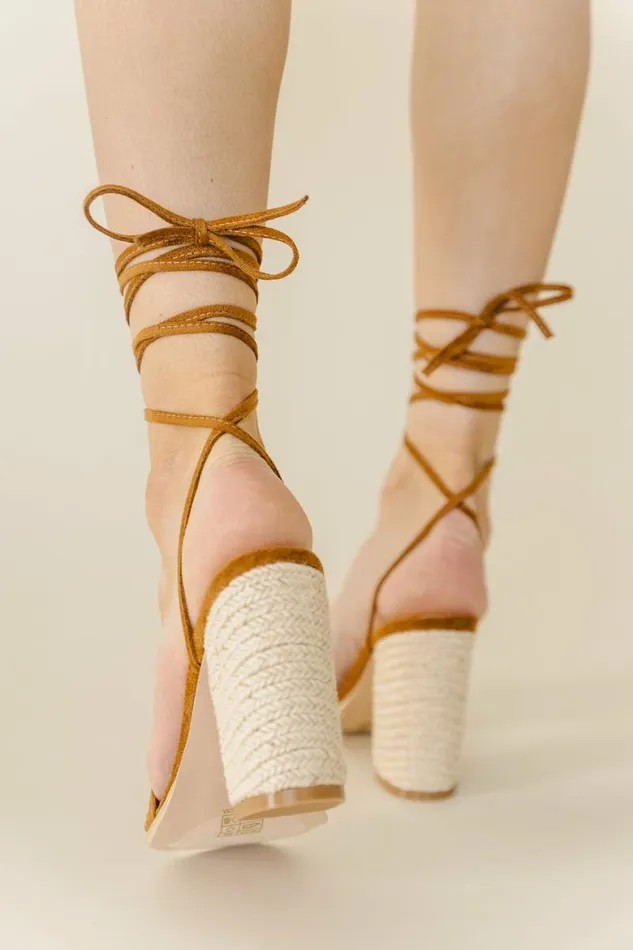 Bianca Lace Up Heel In Camel Camel Women Bohme Shoes