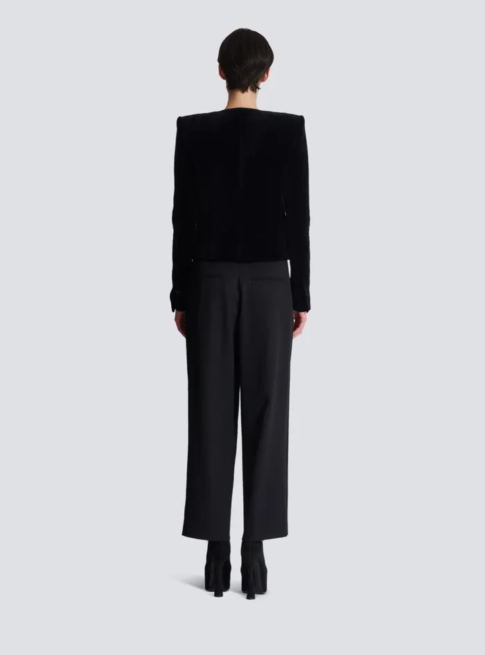 Blackberry Embroidered Velvet Jacket Black Women Balmain Jackets And Blazers