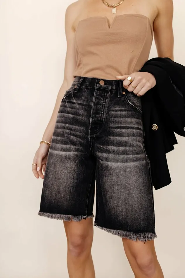Blaire Bermuda Shorts In Grey 8211 FINAL SALE Grey Women Bohme Denim Shorts