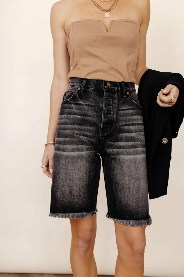 Blaire Bermuda Shorts In Grey 8211 FINAL SALE Grey Women Bohme Denim Shorts