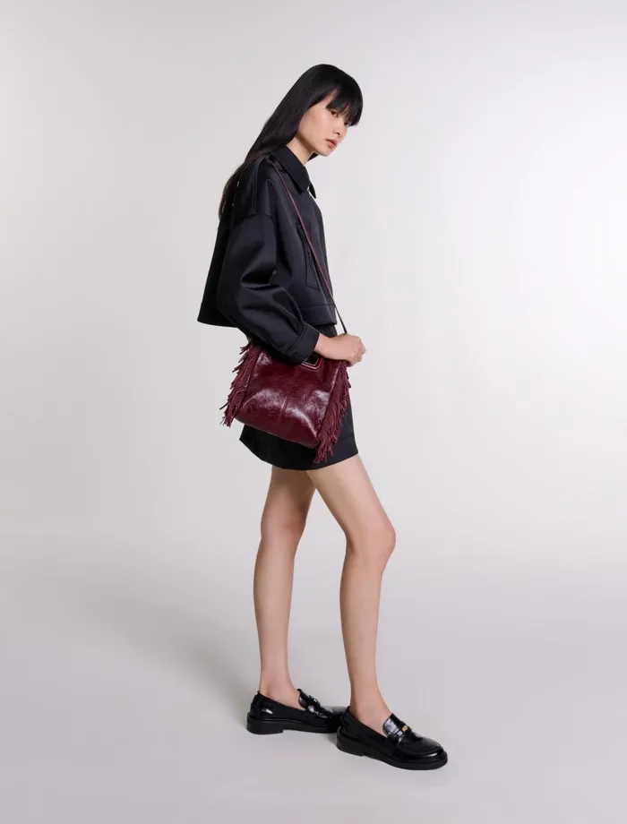 Blazers and Jackets Women Maje Satin Jacket Black