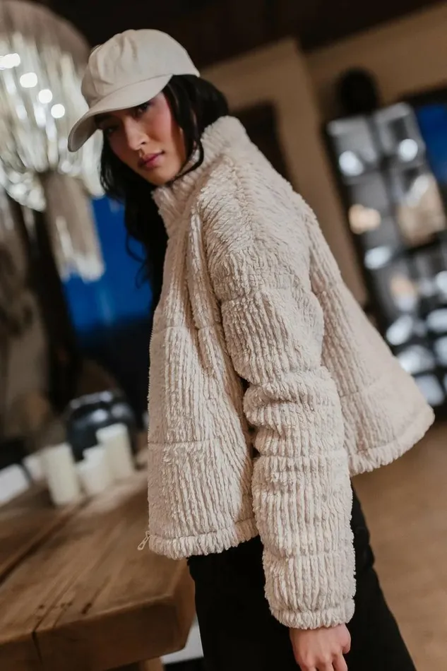 Bonnie Faux Fur Jacket Tan Women Bohme Outerwear