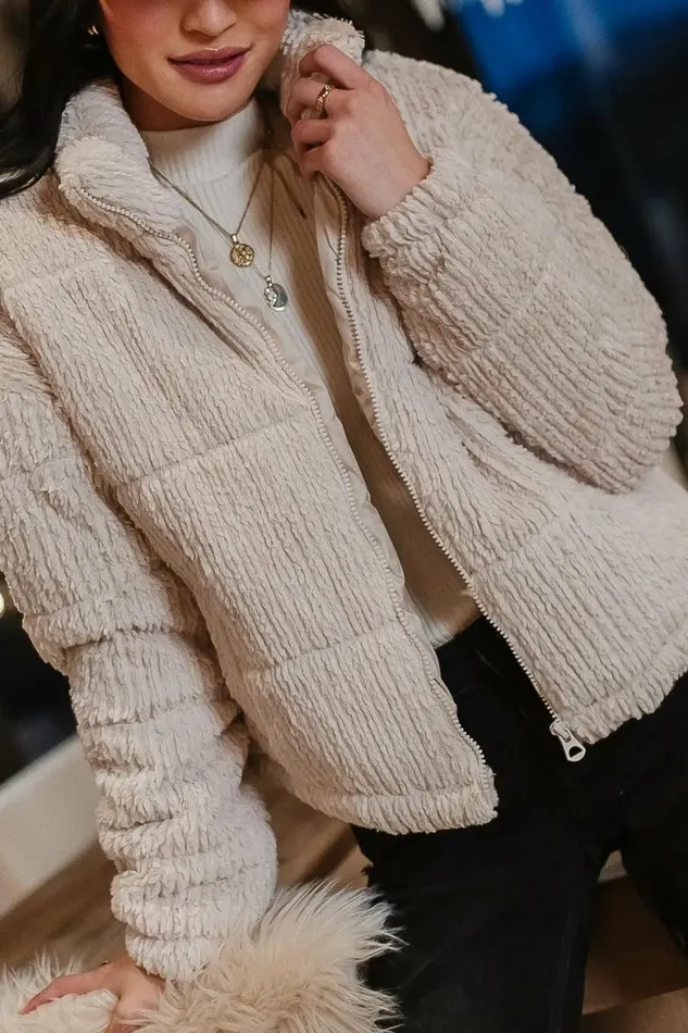 Bonnie Faux Fur Jacket Tan Women Bohme Outerwear
