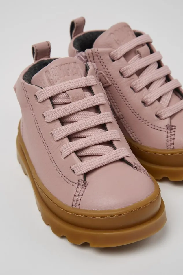 Boots Kids Camper Brutus Pink Leather Ankle Boots