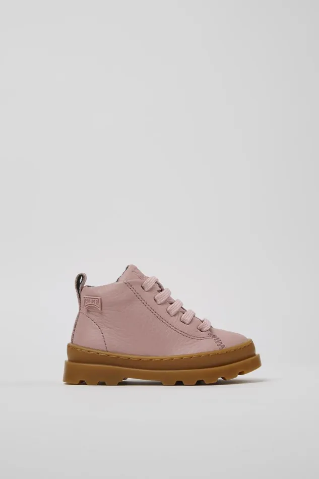 Boots Kids Camper Brutus Pink Leather Ankle Boots Boots Kids Camper Brutus Pink Leather Ankle Boots