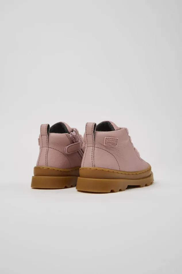 Boots Kids Camper Brutus Pink Leather Ankle Boots Boots Kids Camper Brutus Pink Leather Ankle Boots