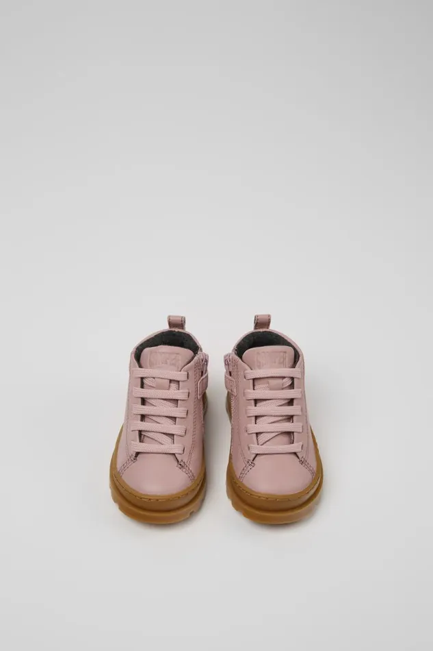 Boots Kids Camper Brutus Pink Leather Ankle Boots Boots Kids Camper Brutus Pink Leather Ankle Boots