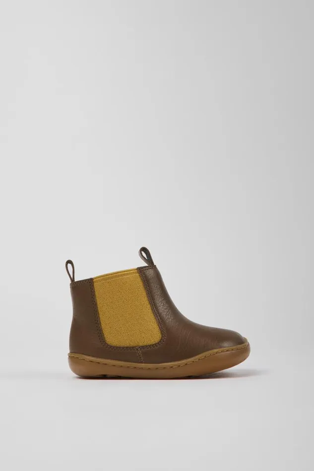 Boots Kids Camper Peu Brown Leather Boots Boots Kids Camper Peu Brown Leather Boots