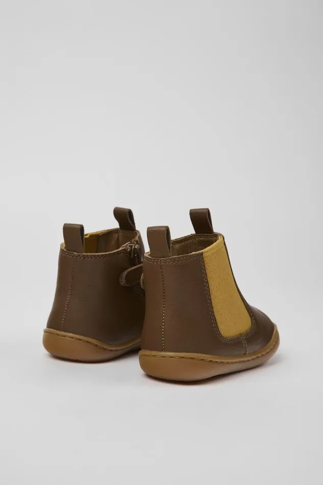 Boots Kids Camper Peu Brown Leather Boots Boots Kids Camper Peu Brown Leather Boots