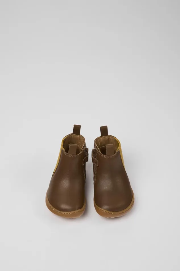 Boots Kids Camper Peu Brown Leather Boots Boots Kids Camper Peu Brown Leather Boots