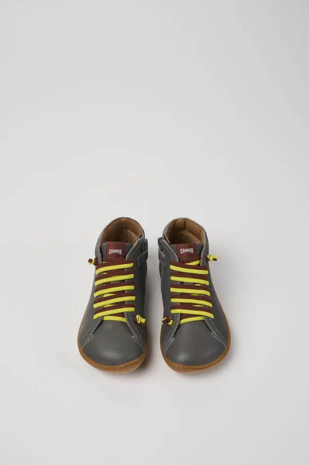 Boots Kids Camper Peu Grey Leather Ankle Boots Boots Kids Camper Peu Grey Leather Ankle Boots
