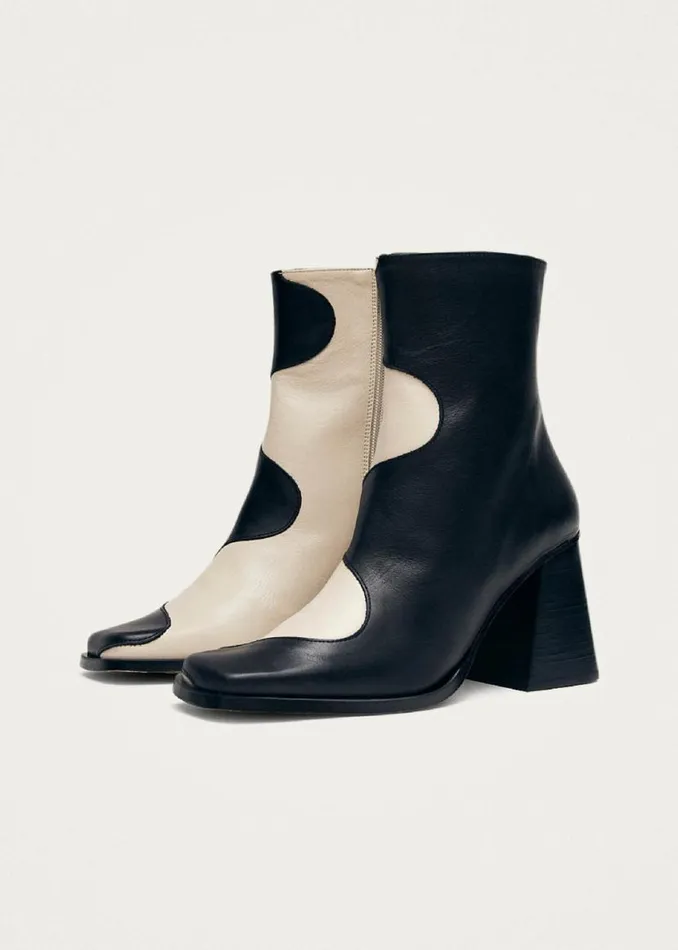 Boots Women ALOHAS Blair Bicolor Black Cream Ankle Boots