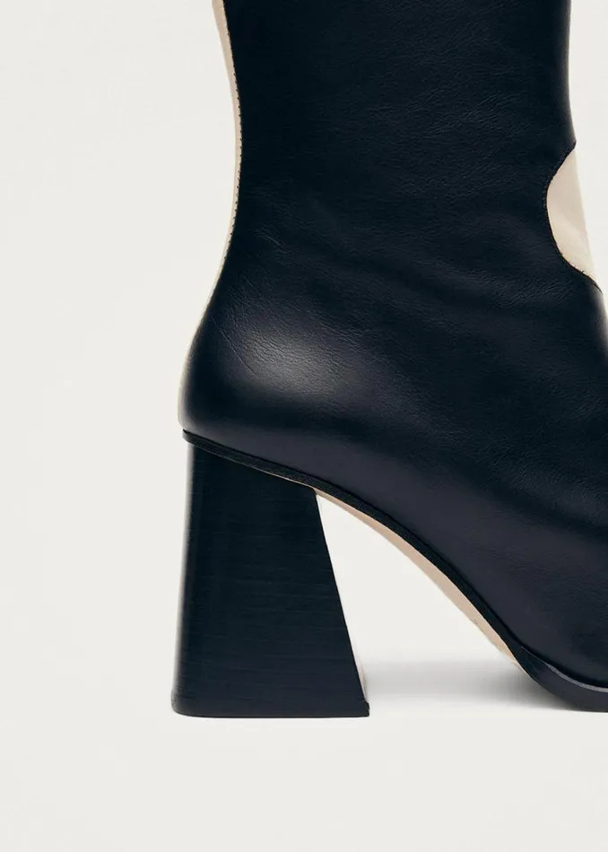 Boots Women ALOHAS Blair Bicolor Black Cream Ankle Boots
