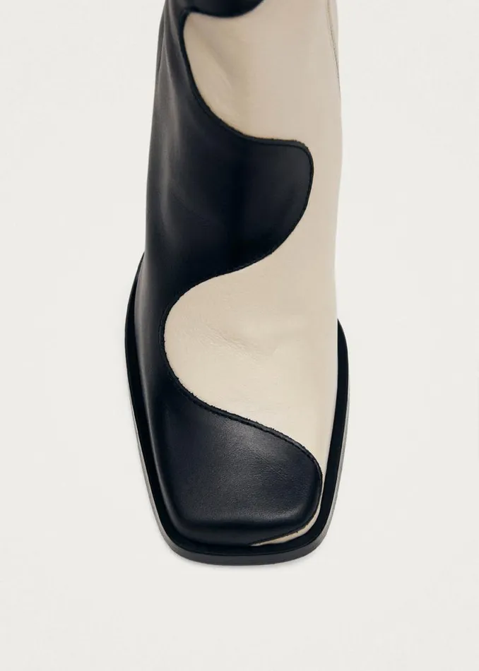Boots Women ALOHAS Blair Bicolor Black Cream Ankle Boots