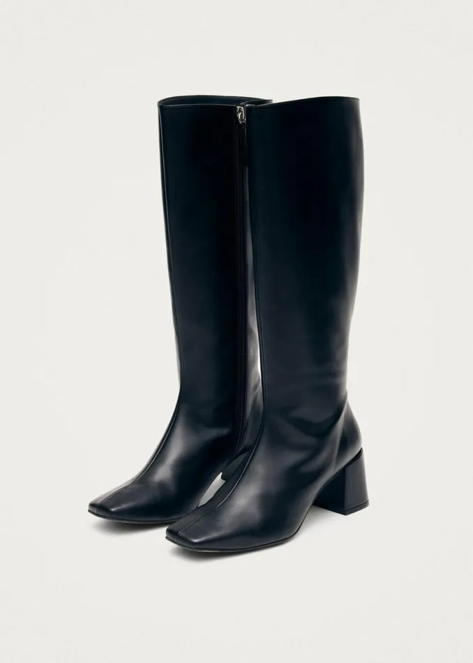 Boots Women ALOHAS Chalk Black Vegan Leather Boots