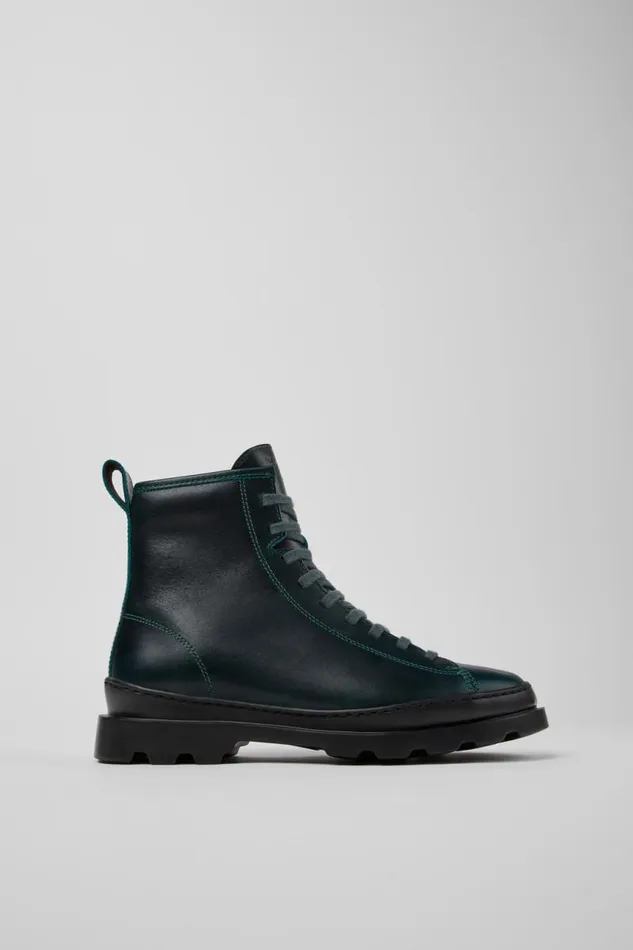 Boots Women Camper Brutus Green Leather Boots Boots Women Camper Brutus Green Leather Boots